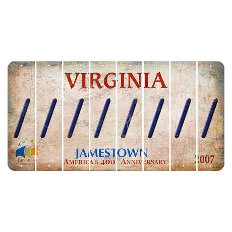 Virginia Jamestown Cut License Plate Strips (Set of 8) Forward Slash