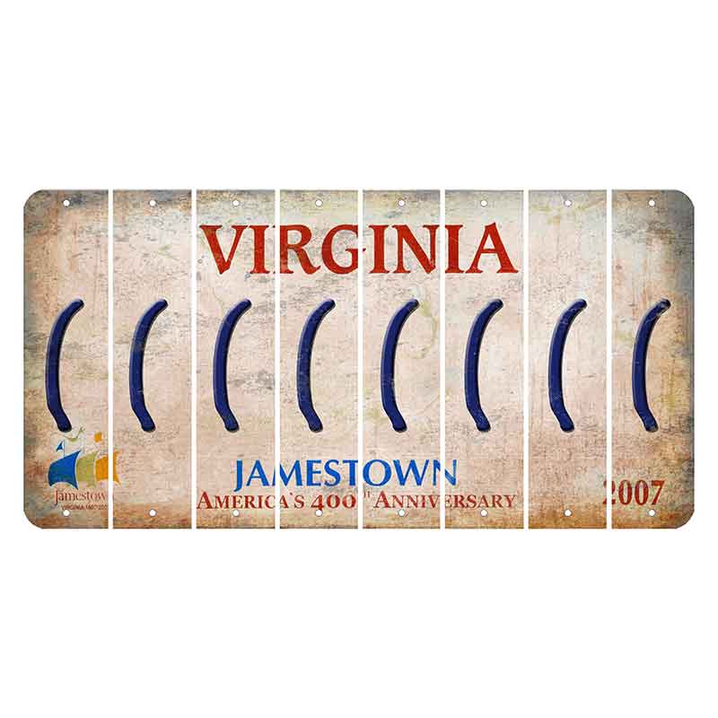 Virginia Jamestown Cut License Plate Strips (Set of 8) Parenthesis - Left