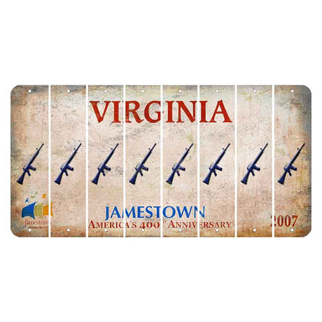 Virginia Jamestown Cut License Plate Strips (Set of 8) Rifle