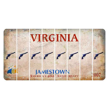 Virginia Jamestown Cut License Plate Strips (Set of 8) Revolver