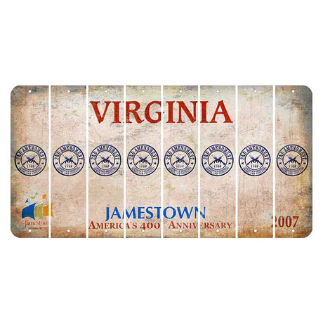 Virginia Jamestown Cut License Plate Strips (Set of 8) 2nd Amendment