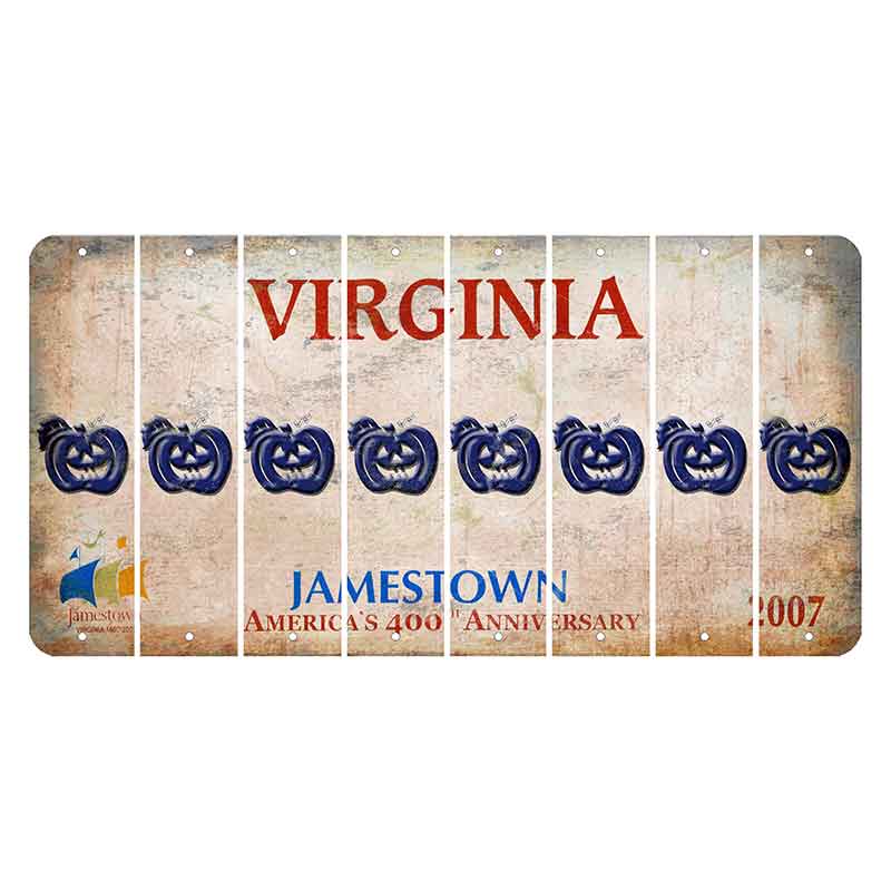 Virginia Jamestown Cut License Plate Strips (Set of 8) Pumpkin