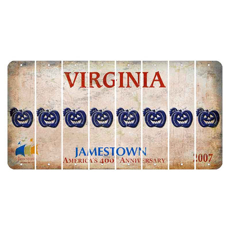 Virginia Jamestown Cut License Plate Strips (Set of 8) Pumpkin