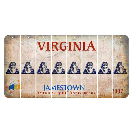 Virginia Jamestown Cut License Plate Strips (Set of 8) Santa Claus