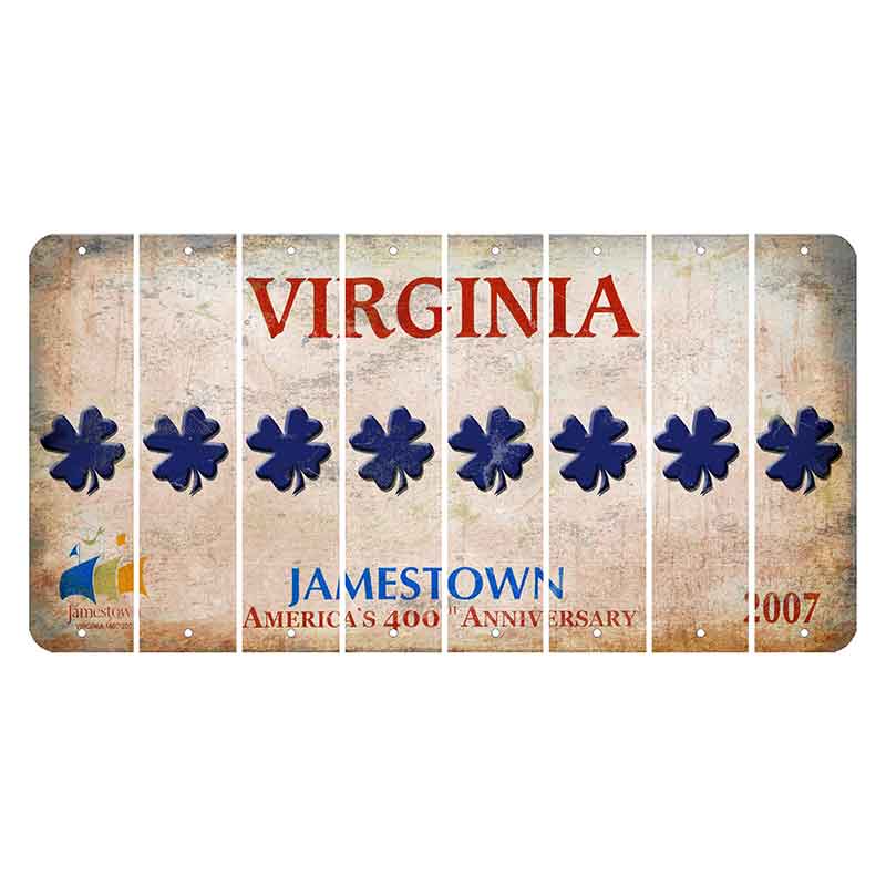 Virginia Jamestown Cut License Plate Strips (Set of 8) Shamrock