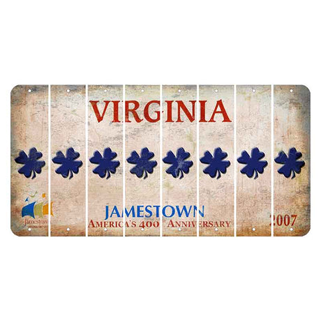 Virginia Jamestown Cut License Plate Strips (Set of 8) Shamrock