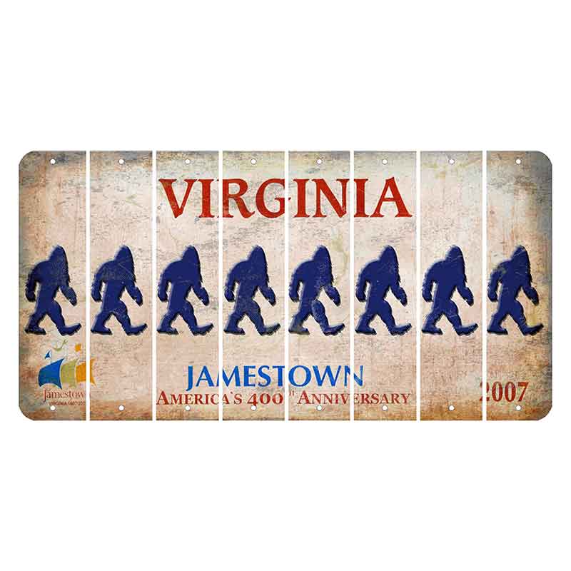 Virginia Jamestown Cut License Plate Strips (Set of 8) Bigfoot