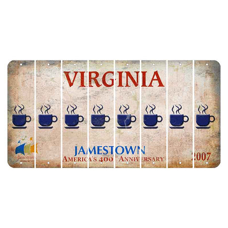 Virginia Jamestown Cut License Plate Strips (Set of 8) Coffee Mug