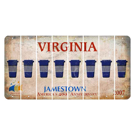 Virginia Jamestown Cut License Plate Strips (Set of 8) Latte