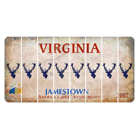 Virginia Jamestown Cut License Plate Strips (Set of 8) Elk