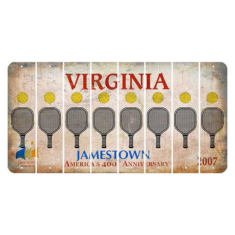 Virginia Jamestown Cut License Plate Strips (Set of 8) Pickleball