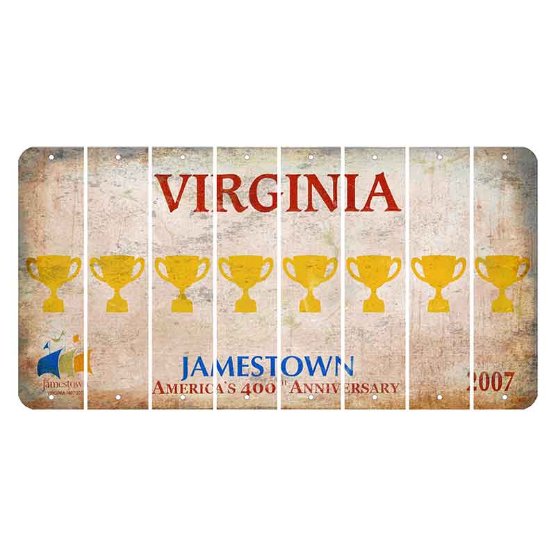 Virginia Jamestown Cut License Plate Strips (Set of 8) Trophy