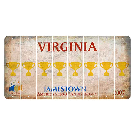 Virginia Jamestown Cut License Plate Strips (Set of 8) Trophy