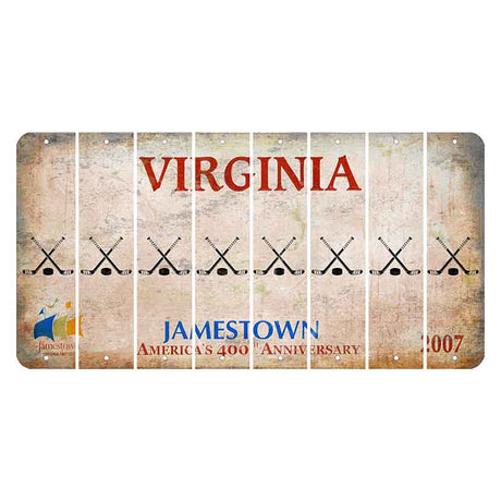 Virginia Jamestown Cut License Plate Strips (Set of 8) Hockey