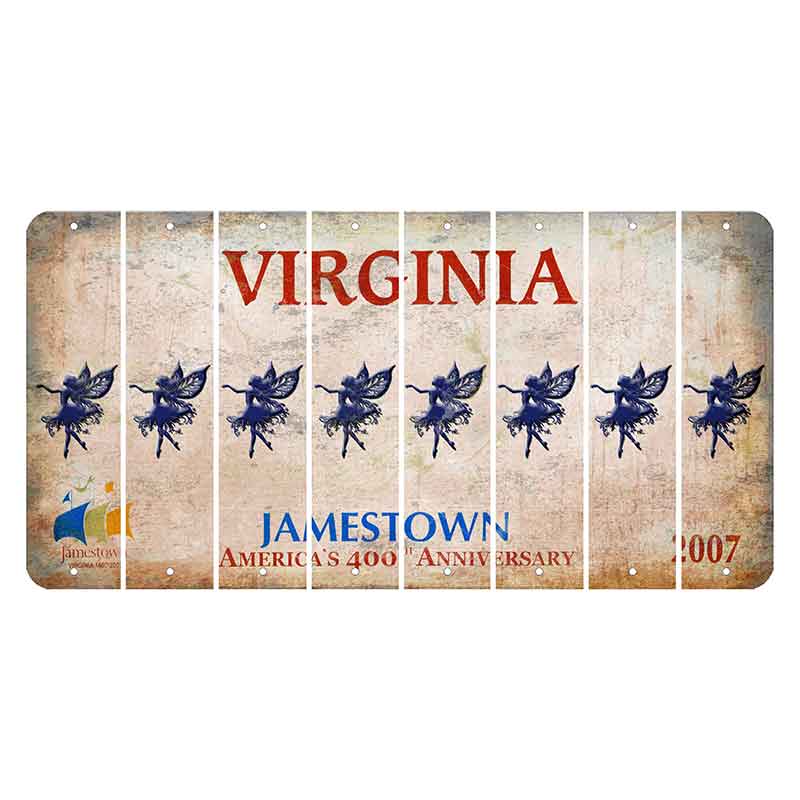 Virginia Jamestown Cut License Plate Strips (Set of 8) Fairy