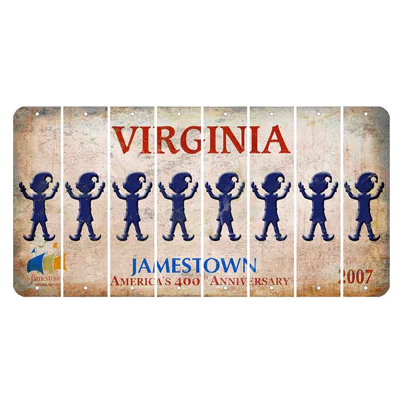 Virginia Jamestown Cut License Plate Strips (Set of 8) Elf