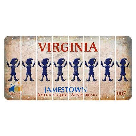 Virginia Jamestown Cut License Plate Strips (Set of 8) Elf