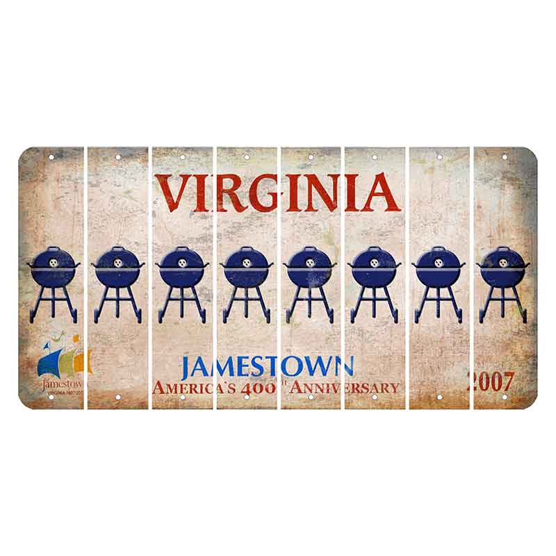 Virginia Jamestown Cut License Plate Strips (Set of 8) Grill