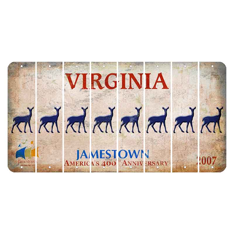 Virginia Jamestown Cut License Plate Strips (Set of 8) Doe