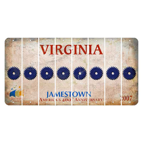 Virginia Jamestown Cut License Plate Strips (Set of 8) Saw Blade