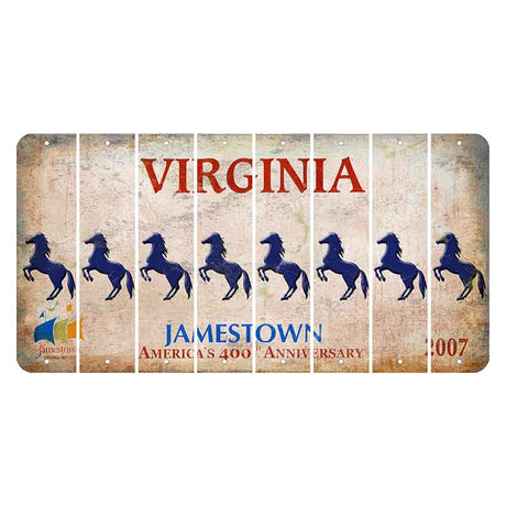 Virginia Jamestown Cut License Plate Strips (Set of 8) Horse