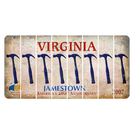 Virginia Jamestown Cut License Plate Strips (Set of 8) Hammer