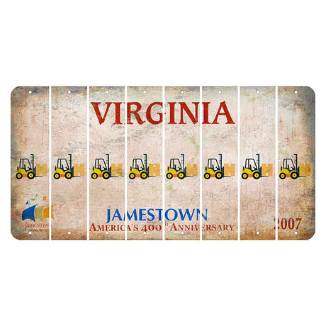 Virginia Jamestown Cut License Plate Strips (Set of 8) Forklift