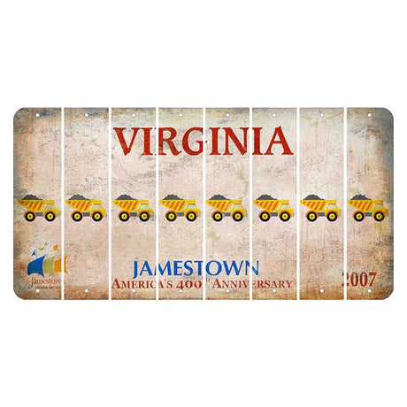 Virginia Jamestown Cut License Plate Strips (Set of 8) Dump Truck