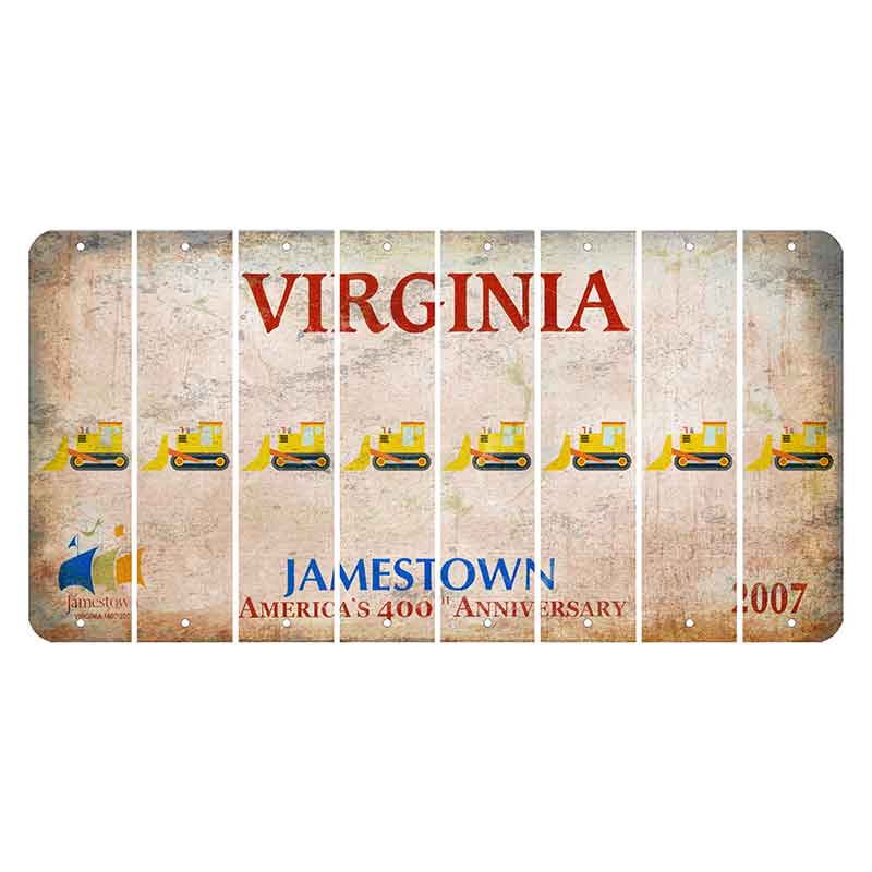 Virginia Jamestown Cut License Plate Strips (Set of 8) Dozer