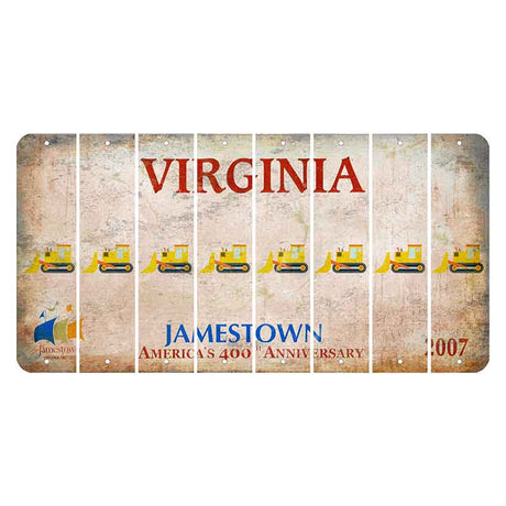 Virginia Jamestown Cut License Plate Strips (Set of 8) Dozer