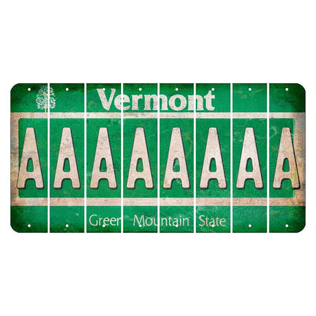 Vermont Green Mountain State Cut License Plate Strips (Set of 8) A