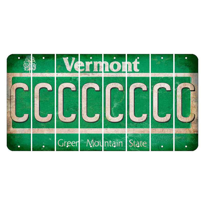 Vermont Green Mountain State Cut License Plate Strips (Set of 8) C