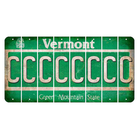 Vermont Green Mountain State Cut License Plate Strips (Set of 8) C