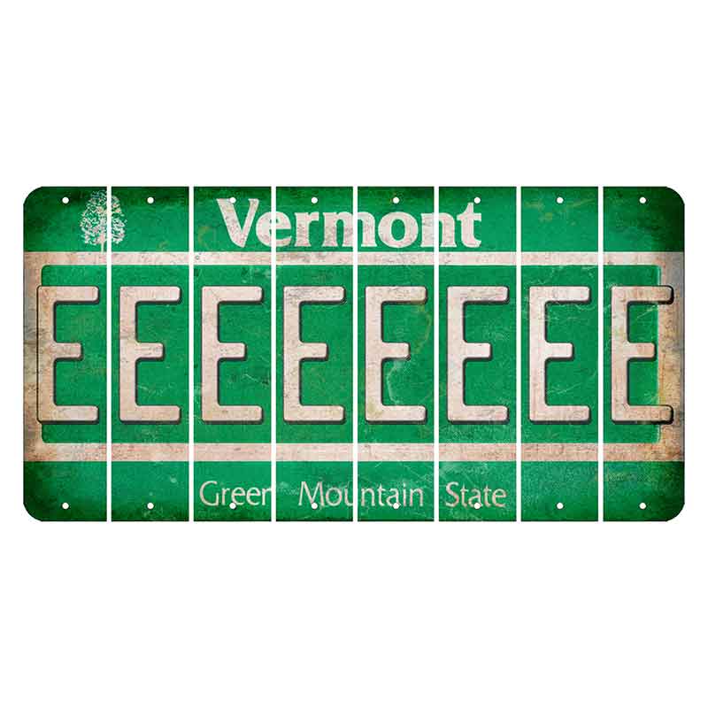 Vermont Green Mountain State Cut License Plate Strips (Set of 8) E