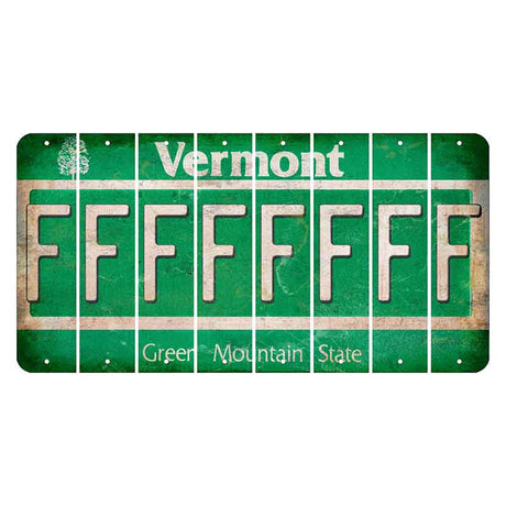 Vermont Green Mountain State Cut License Plate Strips (Set of 8) F