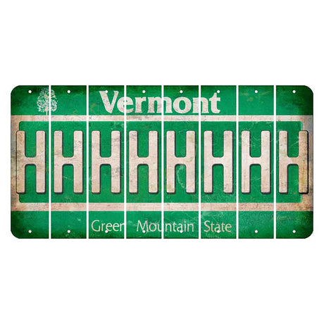 Vermont Green Mountain State Cut License Plate Strips (Set of 8) H