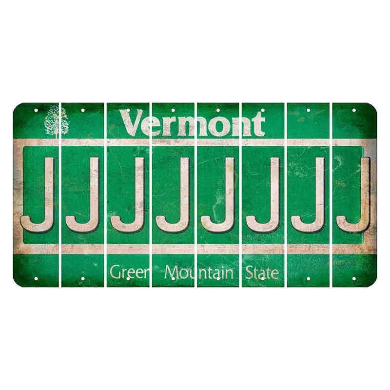 Vermont Green Mountain State Cut License Plate Strips (Set of 8) J