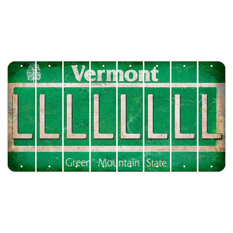 Vermont Green Mountain State Cut License Plate Strips (Set of 8) L