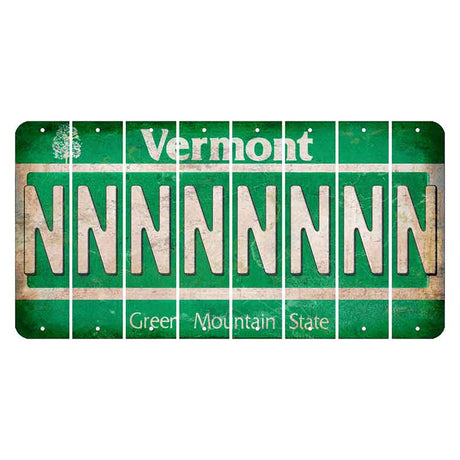 Vermont Green Mountain State Cut License Plate Strips (Set of 8) N