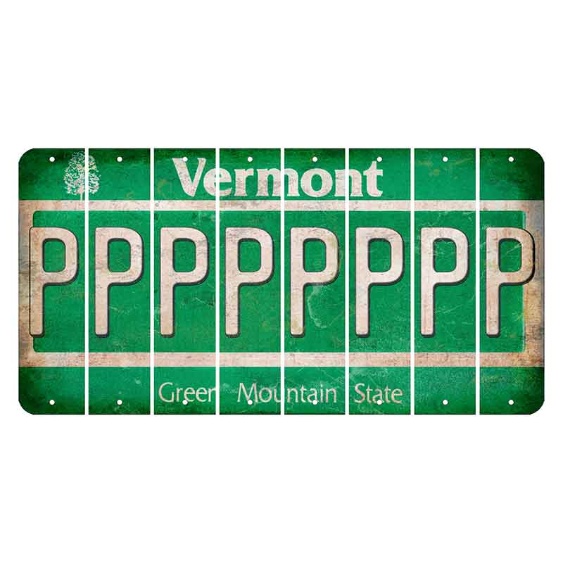 Vermont Green Mountain State Cut License Plate Strips (Set of 8) P