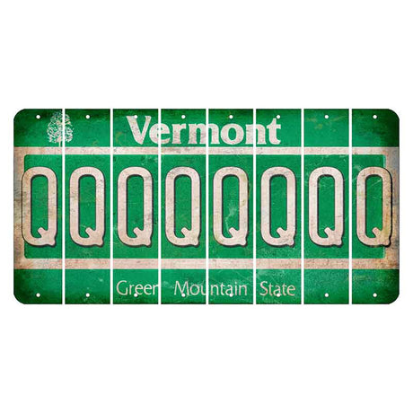 Vermont Green Mountain State Cut License Plate Strips (Set of 8) Q