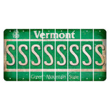 Vermont Green Mountain State Cut License Plate Strips (Set of 8) S