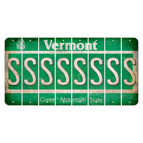 Vermont Green Mountain State Cut License Plate Strips (Set of 8) S