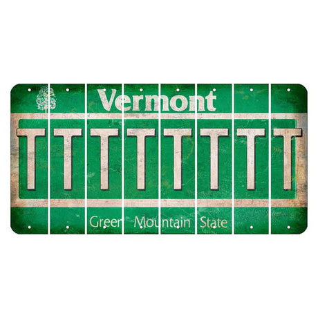 Vermont Green Mountain State Cut License Plate Strips (Set of 8) T