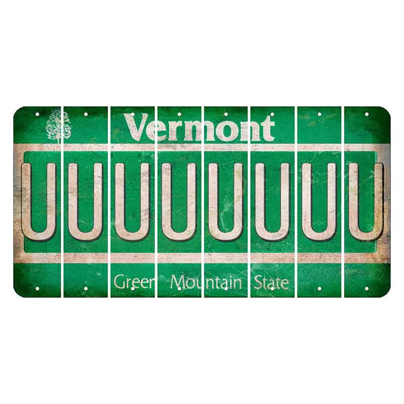 Vermont Green Mountain State Cut License Plate Strips (Set of 8) U