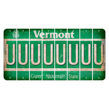 Vermont Green Mountain State Cut License Plate Strips (Set of 8) U