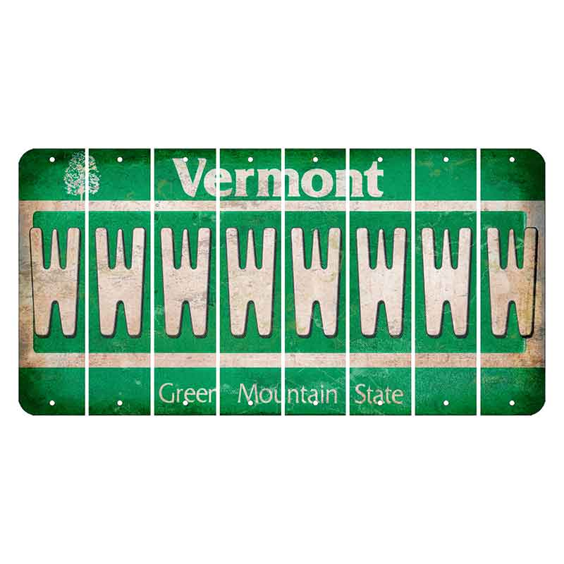Vermont Green Mountain State Cut License Plate Strips (Set of 8) W