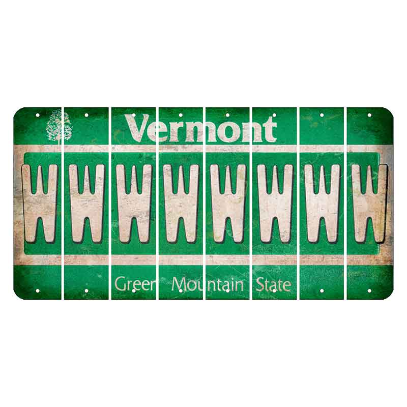 Vermont Green Mountain State Cut License Plate Strips (Set of 8) W