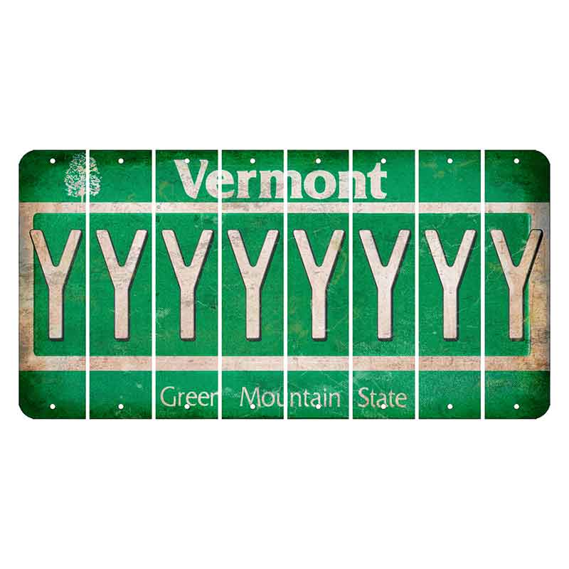 Vermont Green Mountain State Cut License Plate Strips (Set of 8) Y