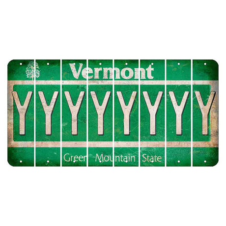 Vermont Green Mountain State Cut License Plate Strips (Set of 8) Y